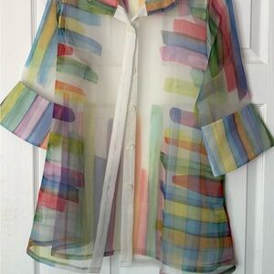 Colorful Sheer Blazer